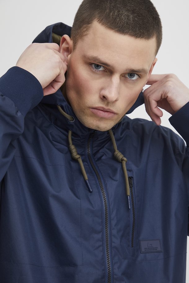 Hooded Lightweight Showerproof Coat - Navy