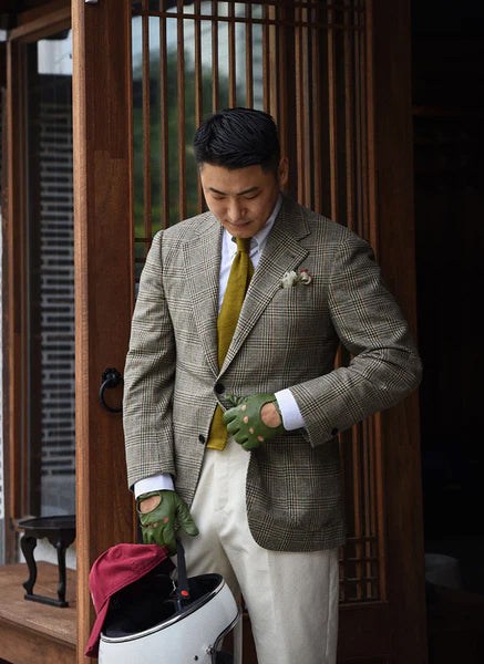 Delta - Men's Classic Leather Driving Gloves - Lincoln Green