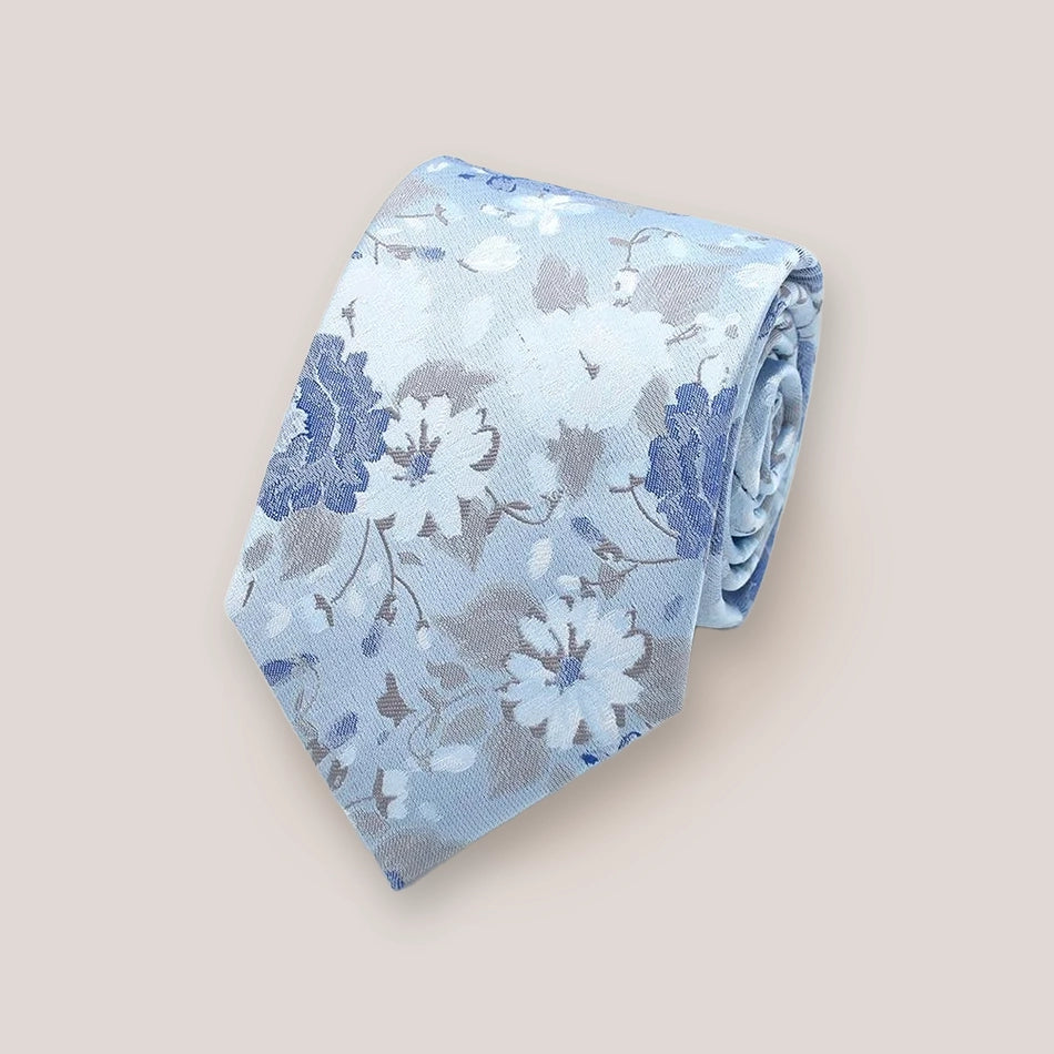 Large Floral Tie - Blue 1901/1