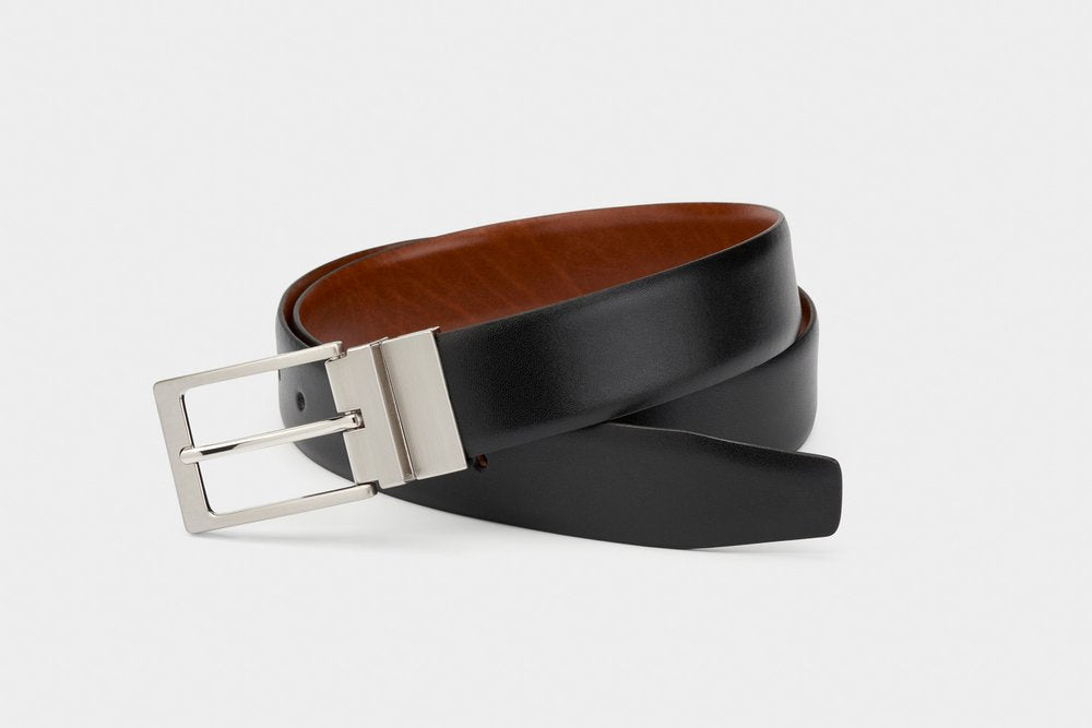 IBEX - 35mm Plain Reversable Belt - Black & Tan
