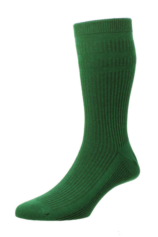 HJ Hall Cotton Rich Soft Top Socks - Forest Green