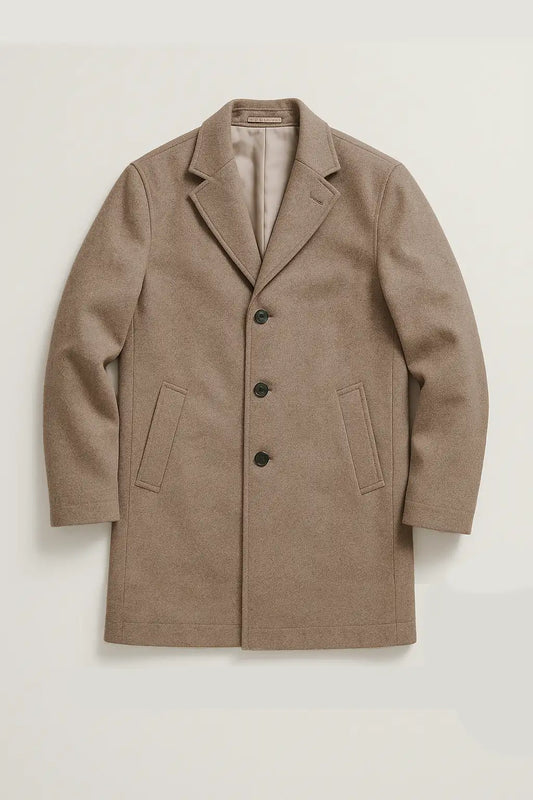 Wool-Blend Hutchinson 3/4 Overcoat - Taupe