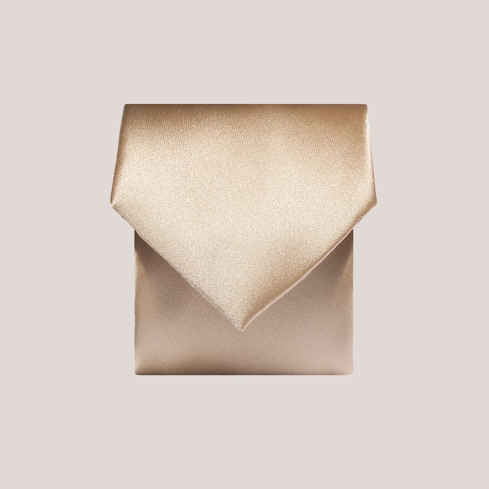 Plain Satin Tie - Light Beige