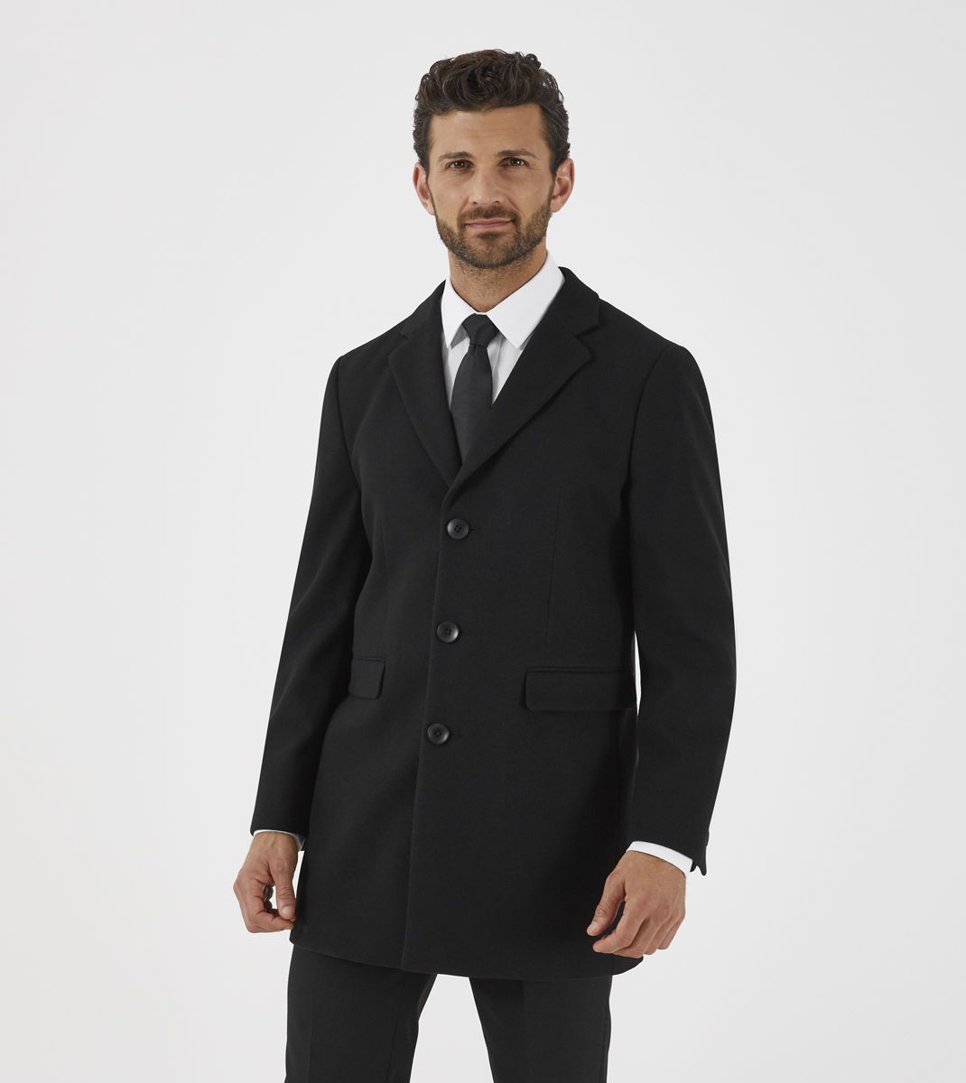 Fairlop 3/4 Overcoat -Black