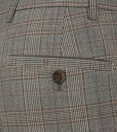 Haley Grey/Brown Prince of Wales Check - Trousers