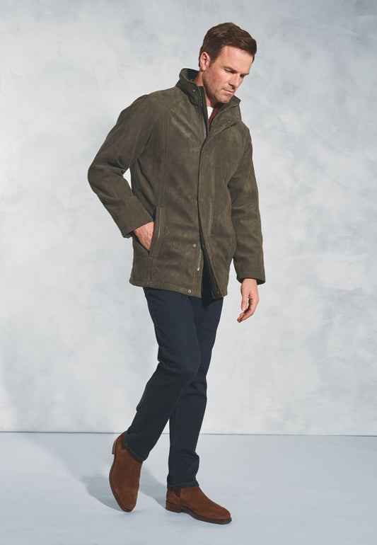 Suede Padded Niven Jacket - Khaki