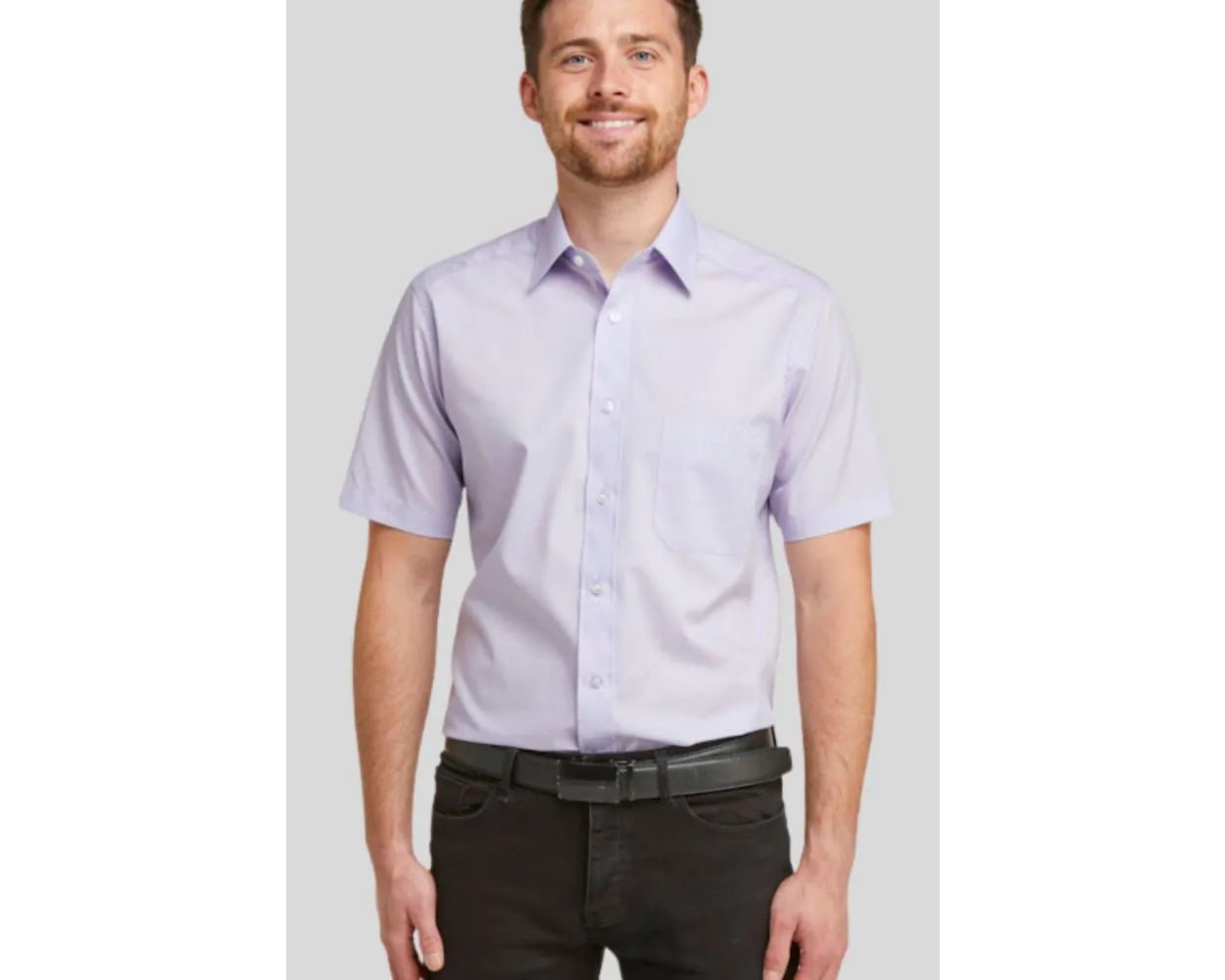 King Size Classic Easy Care Short Sleeve Shirt - Lilac