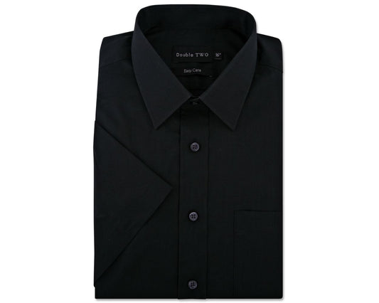 King Size Classic Easy Care Short Sleeve Shirt - Black