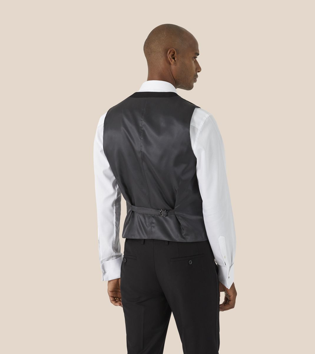 Sinatra Black Scoop Tuxedo Waistcoat