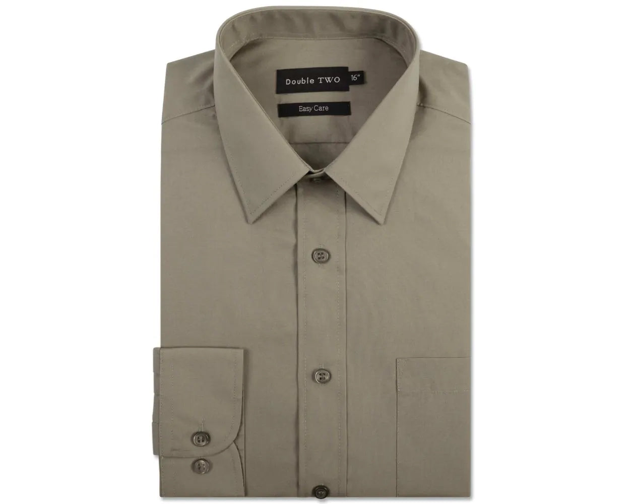 King Sze Classic Easy Care Long Sleeve Shirt - Khaki