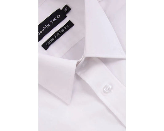 King Size Cotton-Rich Non Iron Long Sleeve Shirt - White