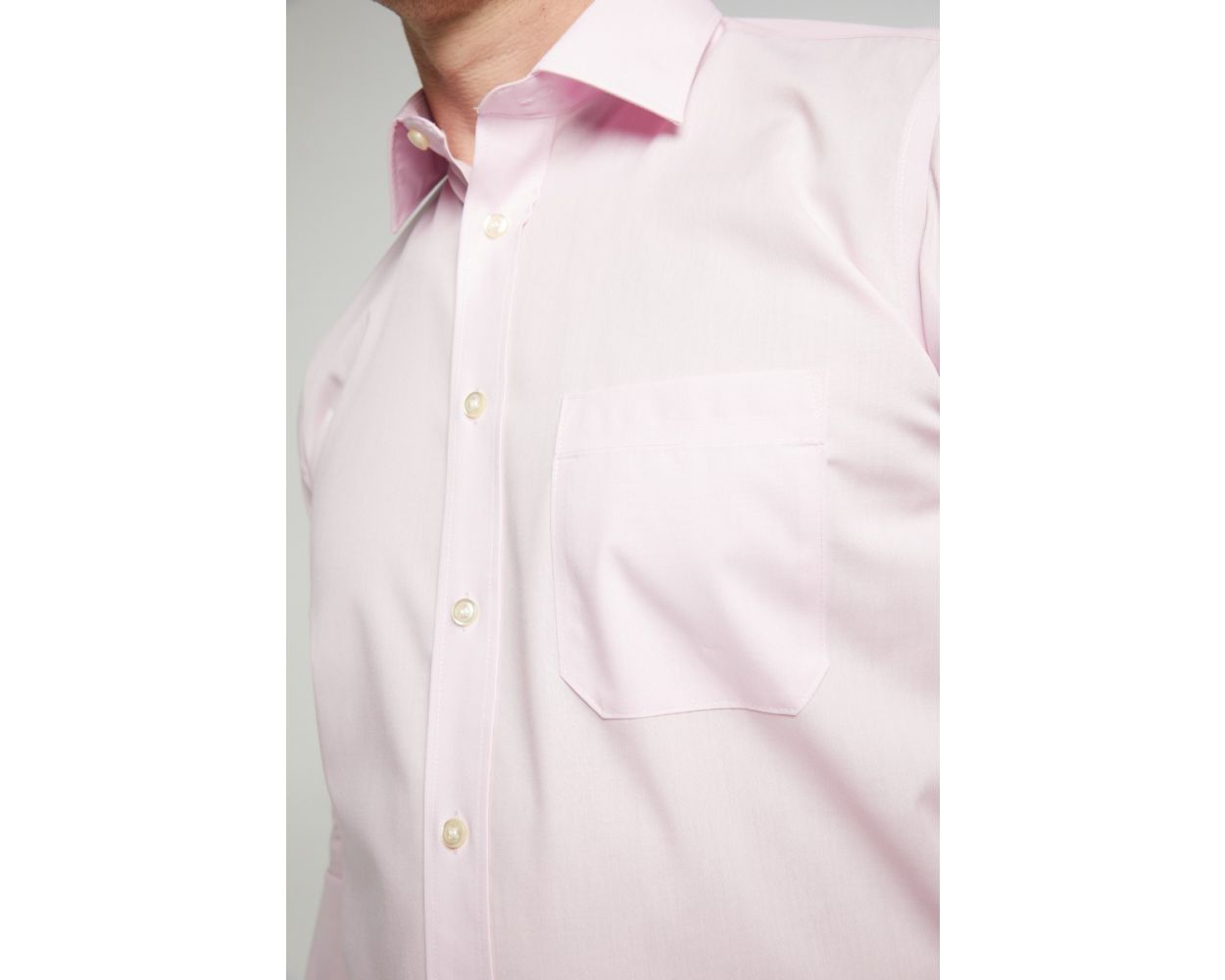 Cotton-Rich Non Iron Long Sleeve Shirt - New Pink