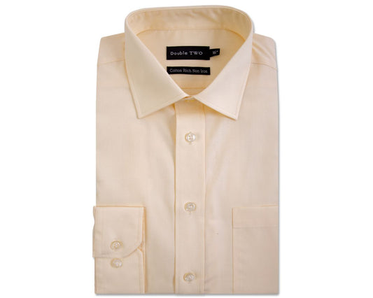 Cotton-Rich Non Iron Long Sleeve Shirt - Lemon