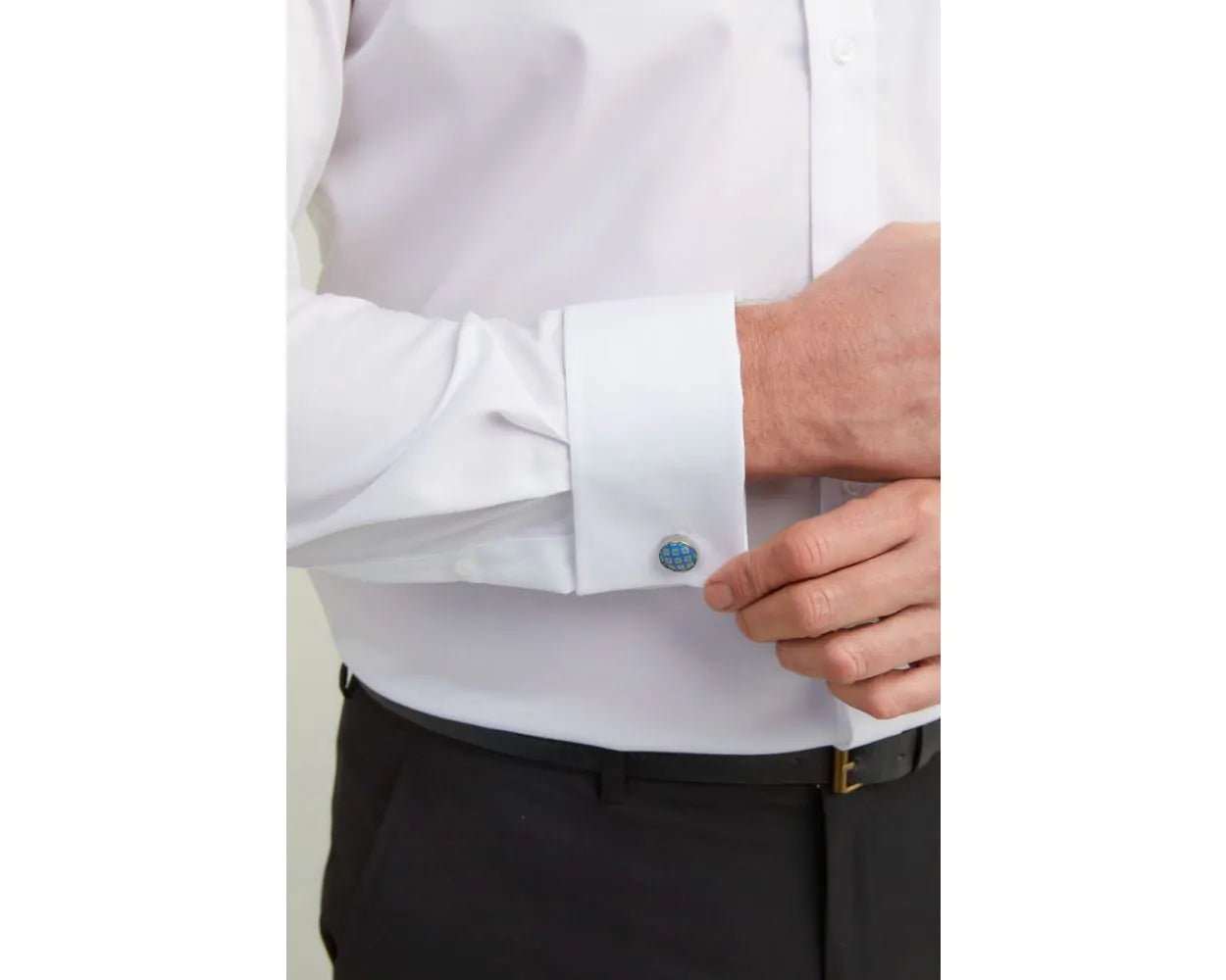 KING SIZE - Paradigm Non-Iron Pure Cotton Twill Shirt - Double Cuff - White