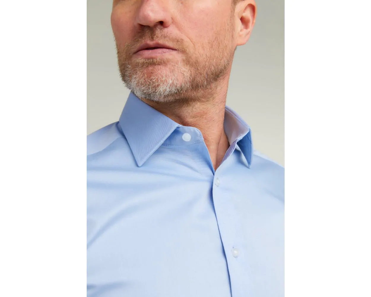 KING SIZE - Paradigm Non-Iron Pure Cotton Twill Shirt - Double Cuff - Light Blue
