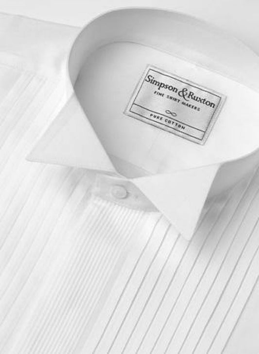 Pleated Dress Shirt - Wing Collar