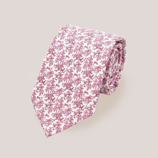 Delicate Floral Tie - Pink 4036/2