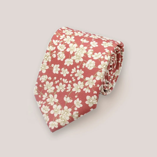 Blossom Printed Tie - Cinnamon 4058/3
