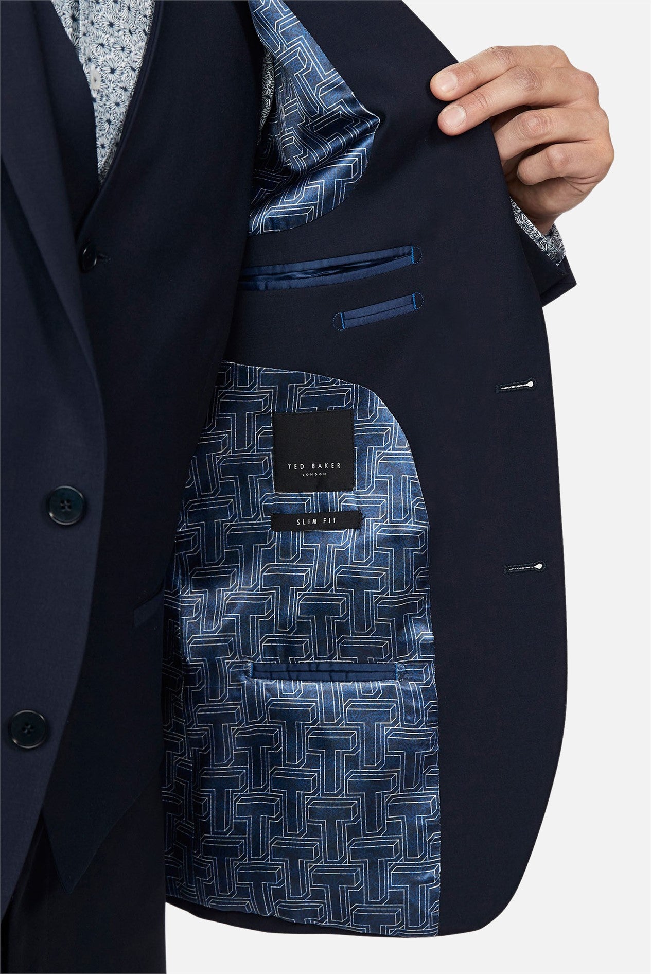 Ted Baker Slim Fit Panama Navy Jacket