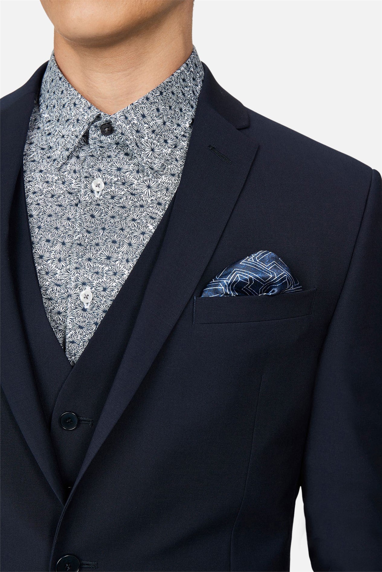 Ted Baker Slim Fit Panama Navy Suit Waistcoat