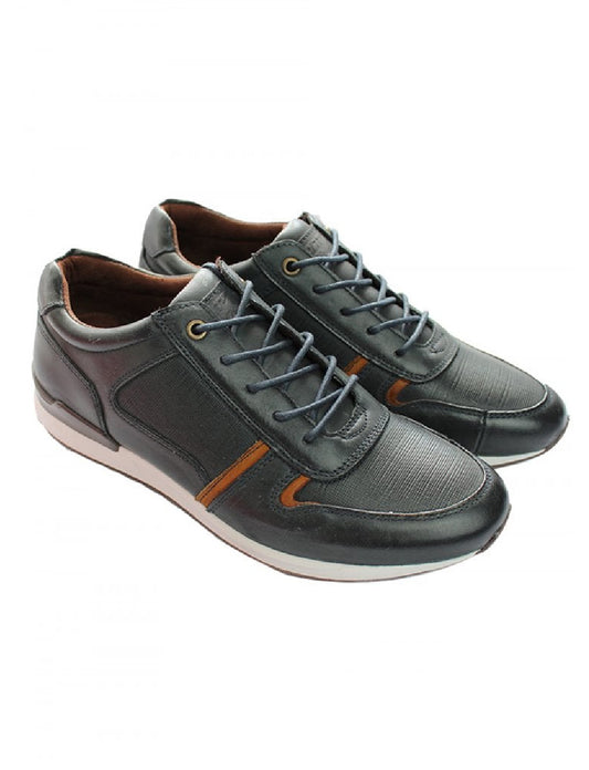 Tiago Leather Sneaker - Navy