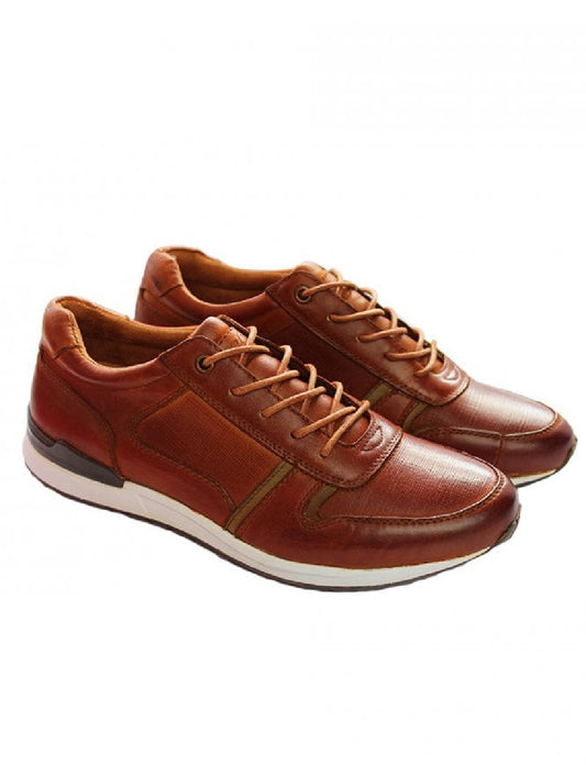 Tiago Leather Trainers - Tan