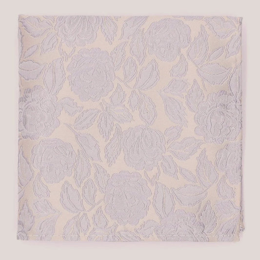 Wedding Rose Tie - Silver on Champaign 8010/7