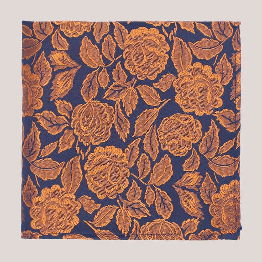 Wedding Rose Tie - Warm Spice on Navy 8010/8
