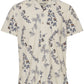 Floral Print Camp Collar Short Sleeve Shirt - Cream