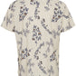 Floral Print Camp Collar Short Sleeve Shirt - Cream