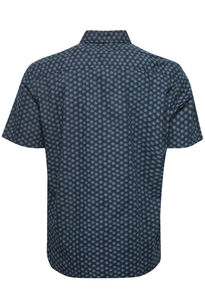 Dark Navy Pattern Short Sleeve Shirt