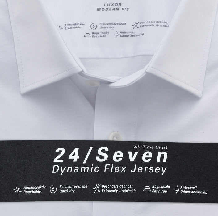 24/7 Jersey Stretch Long Sleeve Shirt - White
