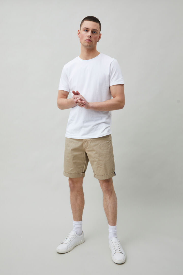 Cotton-Rich Tailored Shorts - Beige