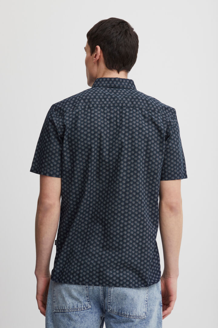 Dark Navy Pattern Short Sleeve Shirt