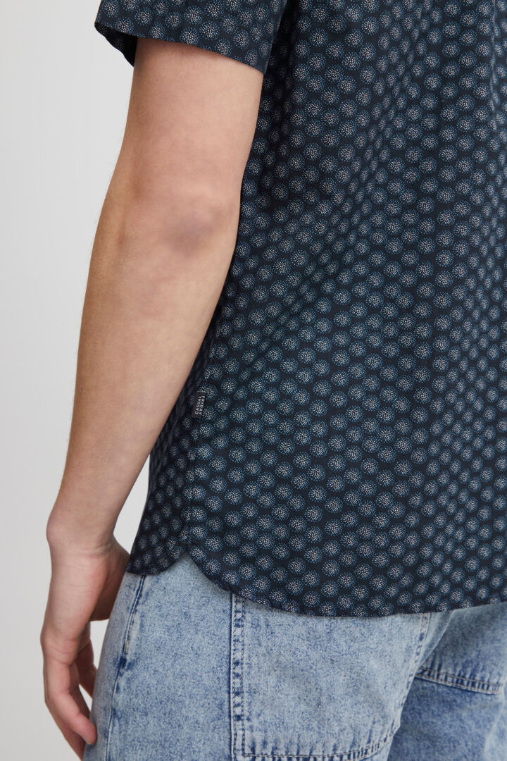 Dark Navy Pattern Short Sleeve Shirt
