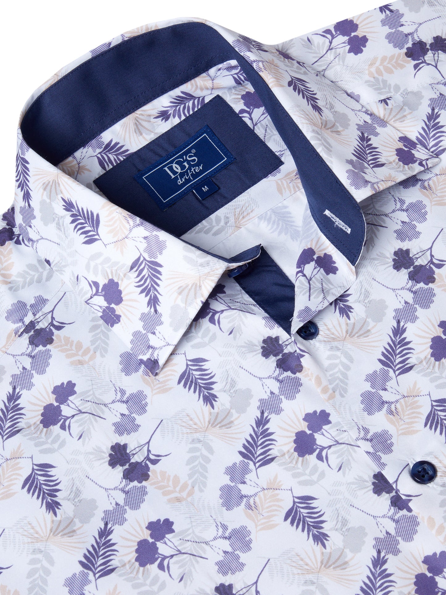 Pure-Cotton Short-Sleeve Shirt - White Leaf