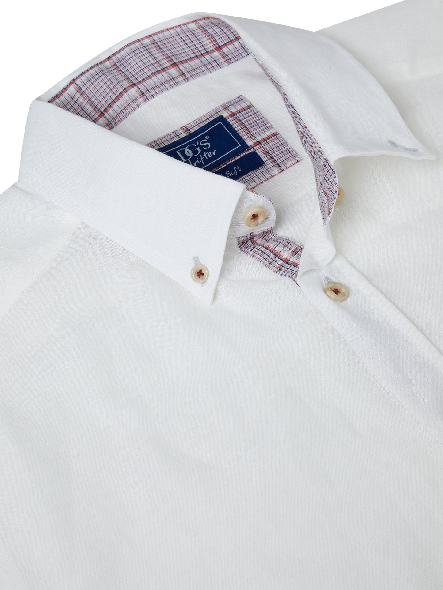 Cotton-Rich Button Down Short-Sleeve Shirt - White