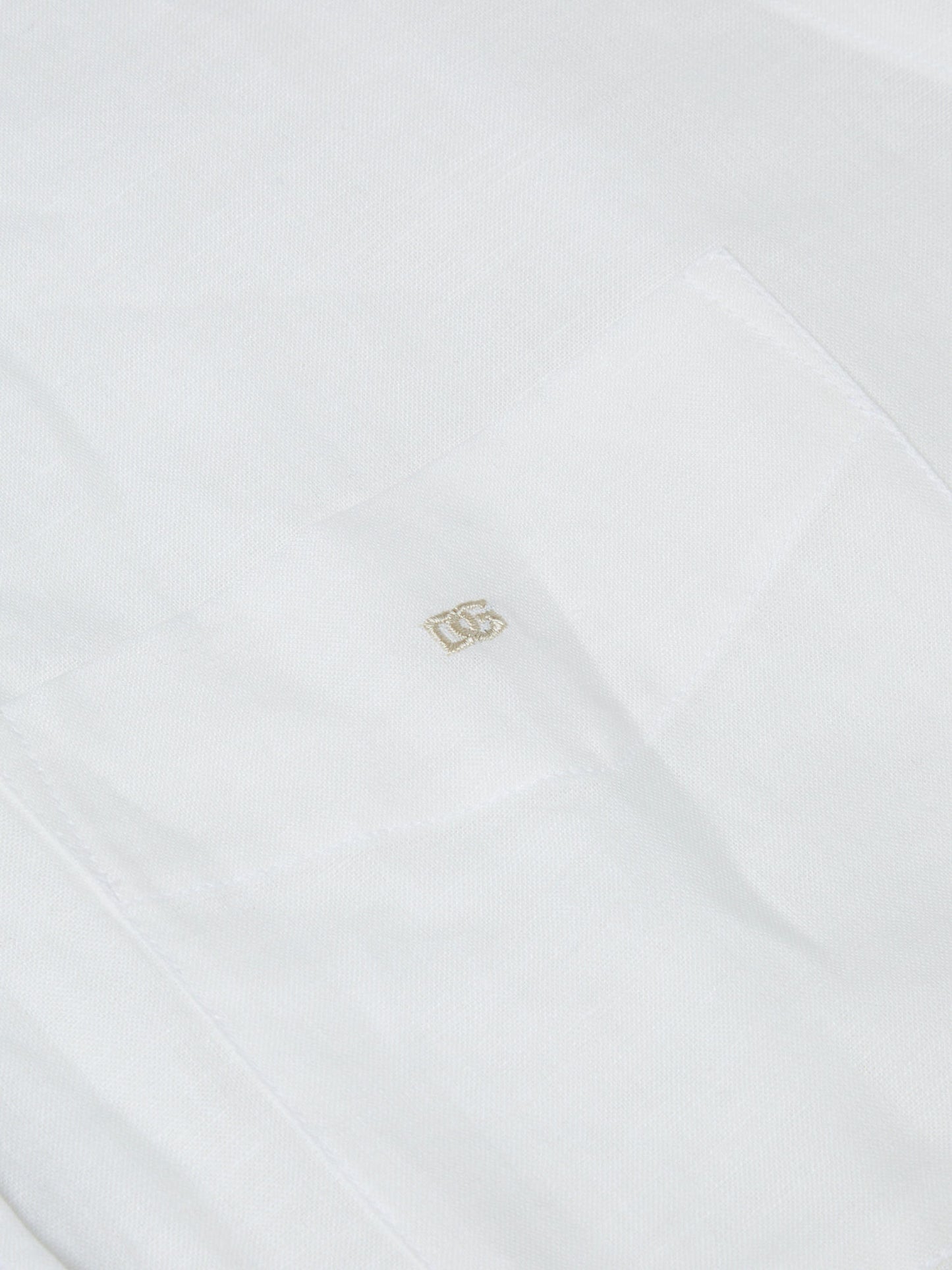 Cotton-Rich Button Down Short-Sleeve Shirt - White
