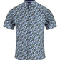 Pure-Cotton  Short-Sleeve Shirt - Navy Pattern