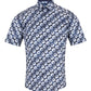Pure-Cotton  Short-Sleeve Shirt - Navy Pattern II