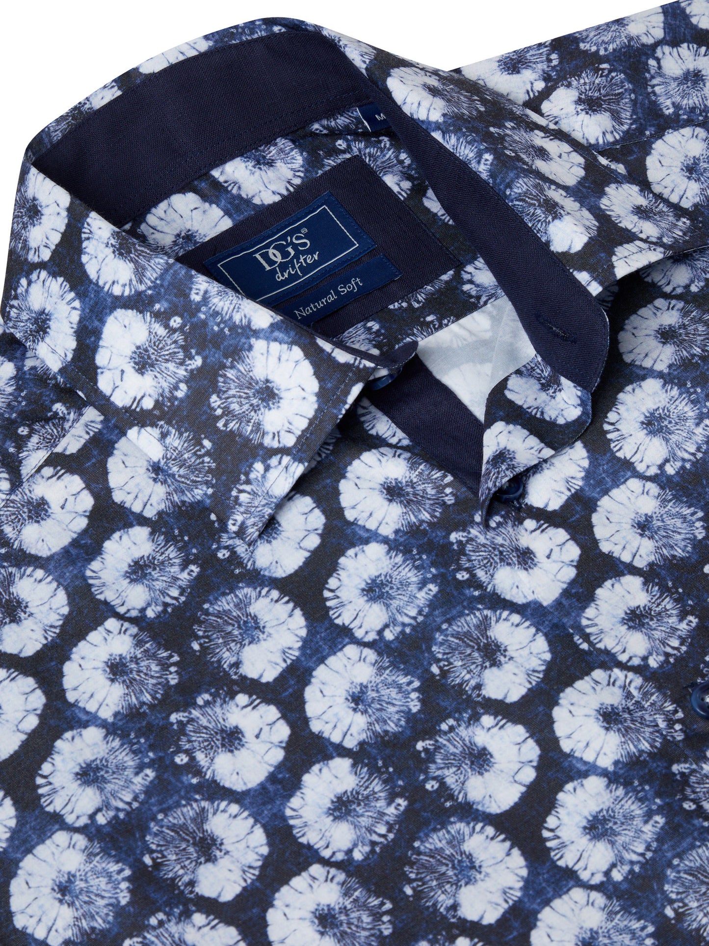Pure-Cotton  Short-Sleeve Shirt - Navy Pattern II