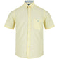 Cotton-Rich Button-Down Short-Sleeve Shirt - Lemon