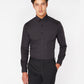Tapered Fit Long Sleeve Shirt - Black