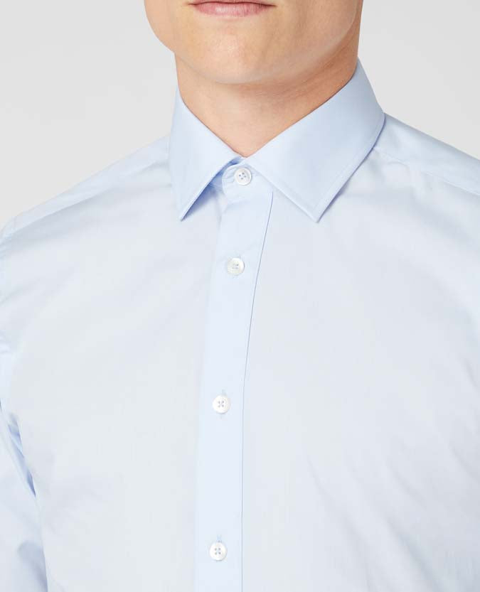 Tapered Fit Long Sleeve Shirt - Sky Blue