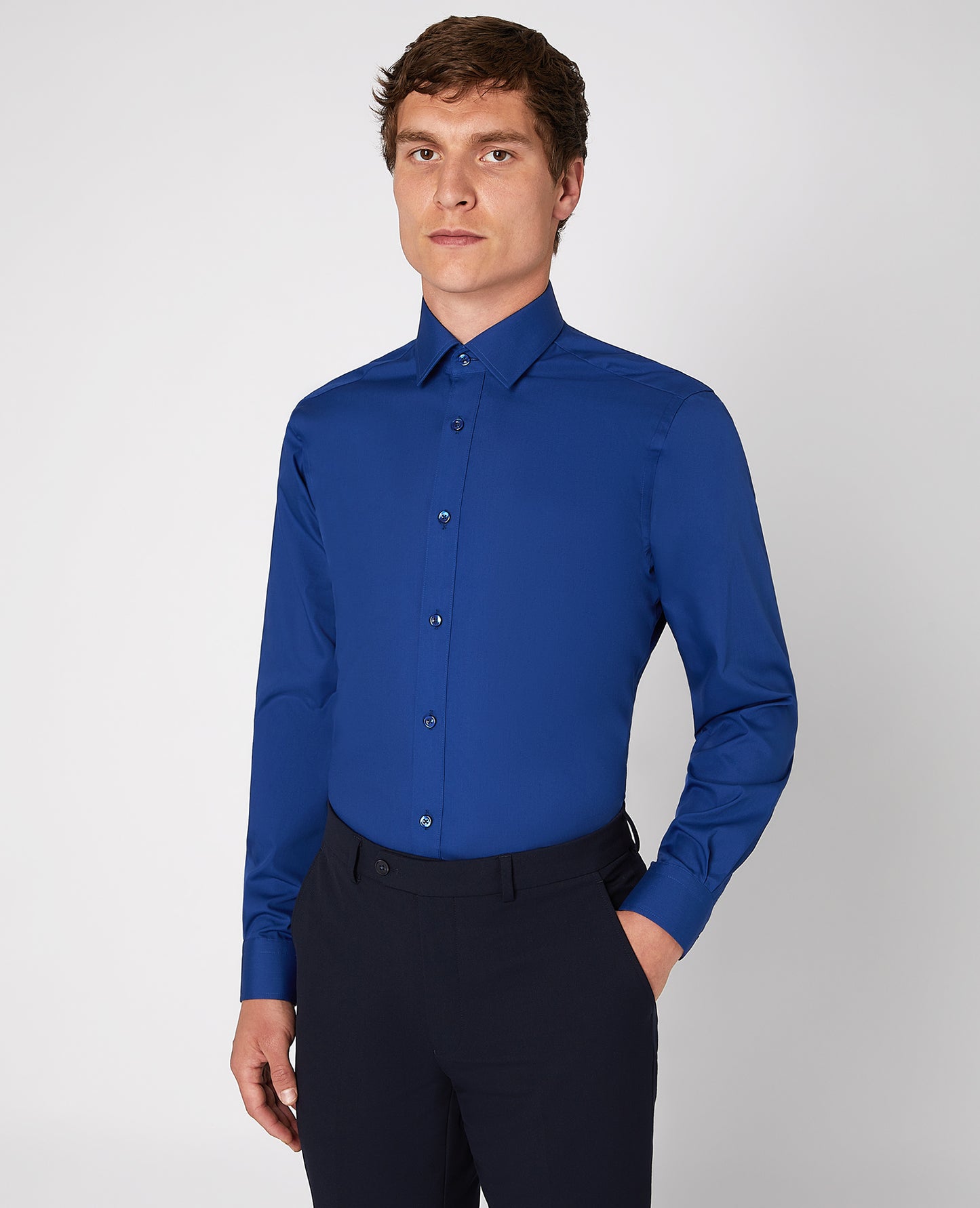 Tapered Fit Long Sleeve Shirt - Midnight