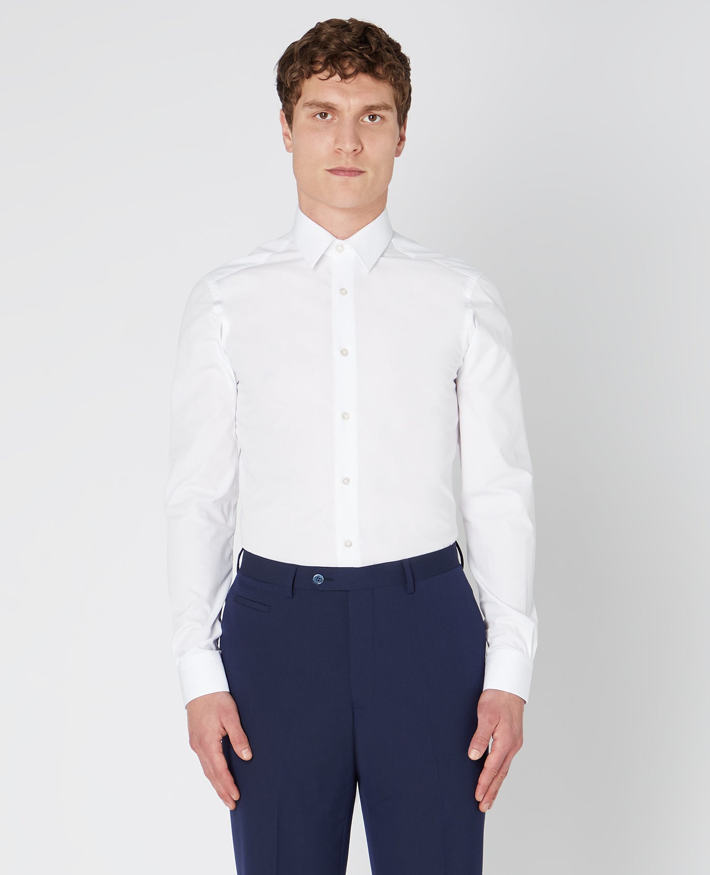 Slim Fit Long Sleeve Shirt - White