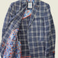 Blue Check Linen Structure Jacket - A Fish Named Fred
