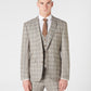 X-Slim Fit Stone Overcheck 2-Piece Nested Suit