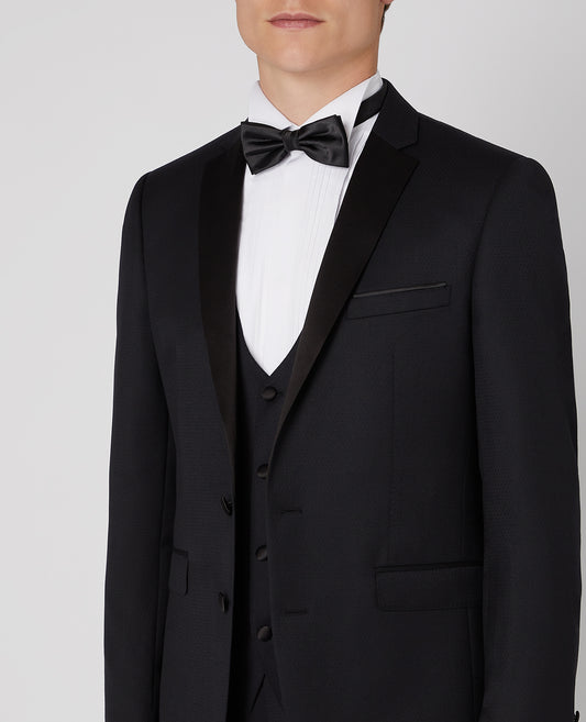 Slim Fit Wool-Rich Dinner Suit Jacket - Black