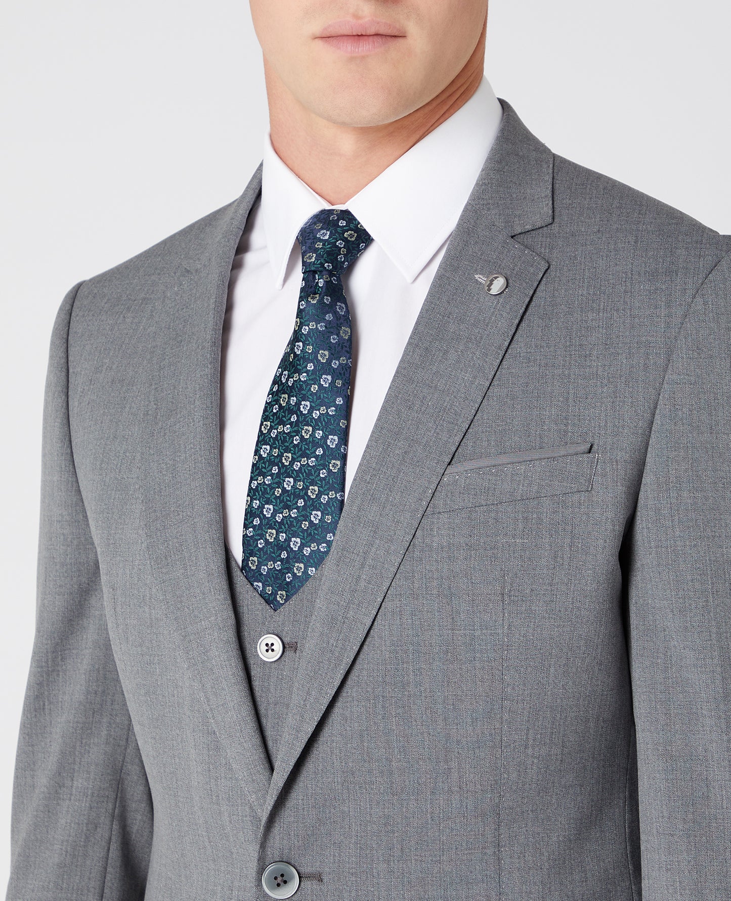 Slim Fit Wool-Rich Suit Jacket - Grey